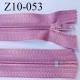 fermeture zip longueur 10 cm vieux rose non séparable largeur 2.4 cm glissière nylon largeur 4 mm