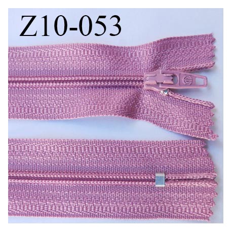 fermeture zip longueur 10 cm vieux rose non séparable largeur 2.4 cm glissière nylon largeur 4 mm