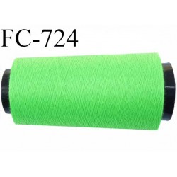 CONE 5000 m de fil polyester fil n° 180 couleur vert fluo longueur de 5000 mètres bobiné en France