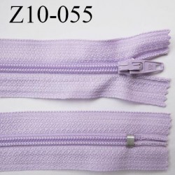 fermeture zip longueur 10 cm lilas non séparable largeur 2.4 cm glissière nylon largeur  4 mm