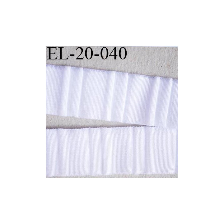 Elastique 22 mm bretelle et lingerie et autre très  belle qualité  40 % d'élasticité couleur blanc froncé largeur 22 mm