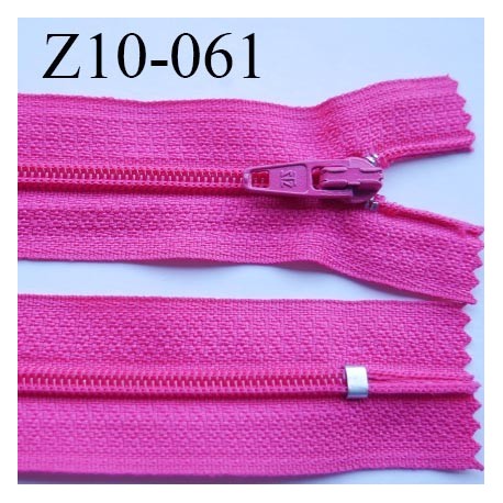 fermeture zip longueur 10 cm fushia non séparable largeur 2.4 cm glissière nylon largeur 4 mm