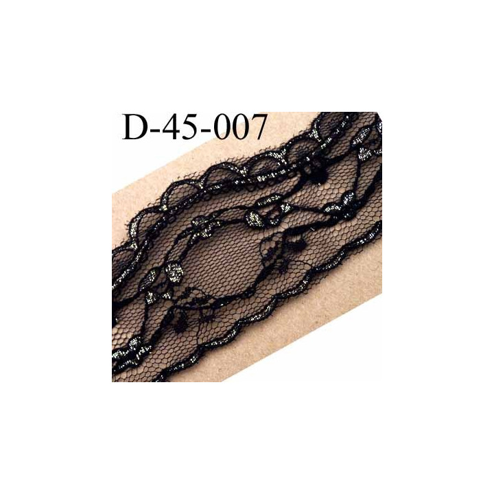 dentelle 45 mm synthétique couleur noir et doré largeur 45 mm prix au mètre