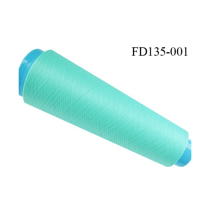 Destockage cone 3000 mètres de fil mousse polyester fil n°120 couleur vert lagon longueur 3000 m