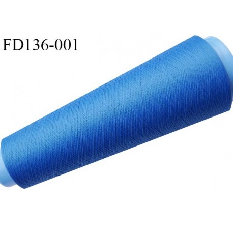 Destockage cone 3000 mètres de fil mousse polyester fil n°120 couleur bleu longueur 3000 m