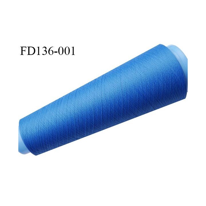 Destockage cone 3000 mètres de fil mousse polyester fil n°120 couleur bleu longueur 3000 m