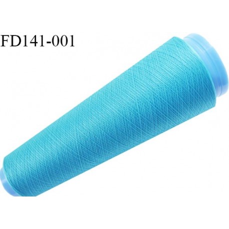 Destockage cone 3000 mètres de fil mousse polyester fil n°120 couleur turquoise longueur 3000 m