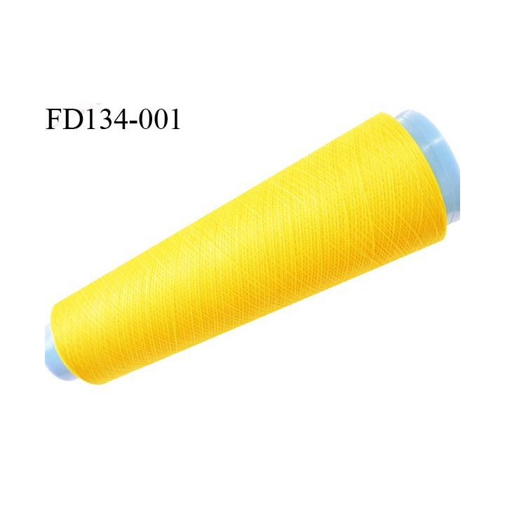 Destockage cone 3000 mètres de fil mousse polyester fil n°120 couleur jaune longueur 3000 m
