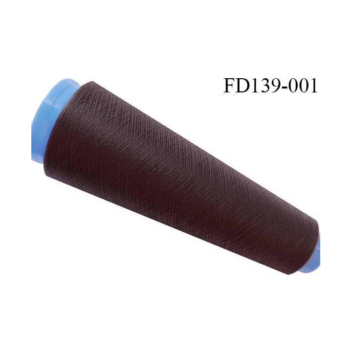 Destockage cone 3000 mètres de fil mousse polyester fil n°120 couleur marron longueur 3000 m