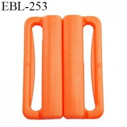 boucle clip 30 mm attache réglette pvc spécial maillot de bain couleur orange largeur du passage intérieur 30 mm  haut de gamme
