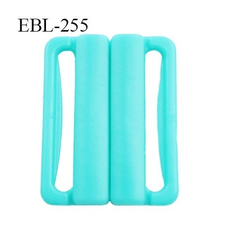 boucle clip 30 mm attache réglette pvc spécial maillot de bain couleur lagon largeur du passage intérieur 30 mm haut de gamme