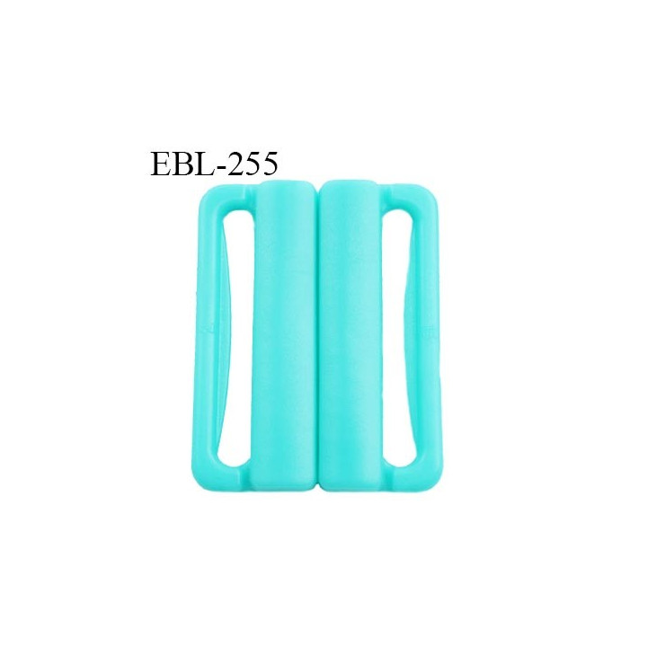 boucle clip 30 mm attache réglette pvc spécial maillot de bain couleur lagon largeur du passage intérieur 30 mm  haut de gamme