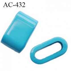 arret stop cordon 12 mm spécial lingerie en pvc couleur turquoise passage intérieur 9 mm par 3 mm prix a la pièce