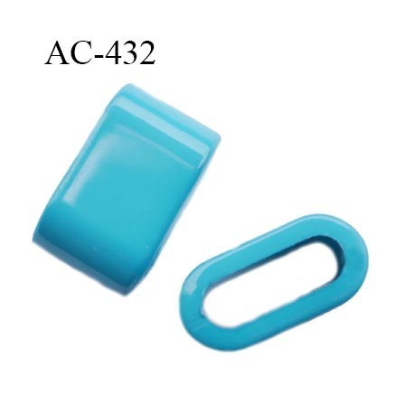 arret stop cordon 12 mm en pvc couleur turquoise passage intérieur 9 mm par 3 mm