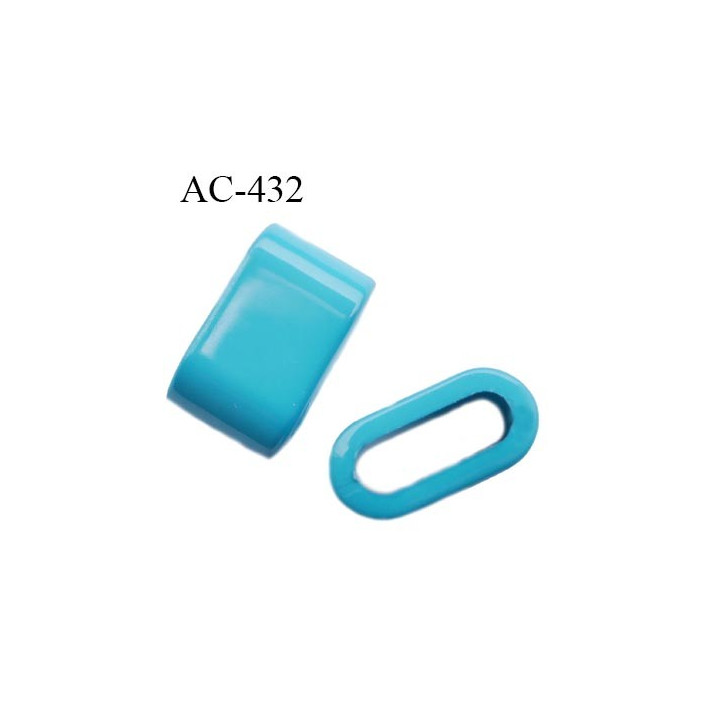 arret stop cordon 12 mm en pvc couleur turquoise passage intérieur 9 mm par 3 mm