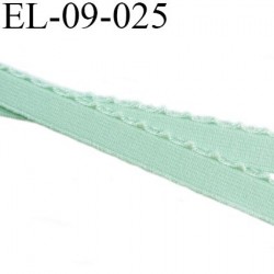 élastique lingerie 9 mm couleur vert largeur 9 mm +2 mm de picot doux largeur total 11 mm prix au mètre