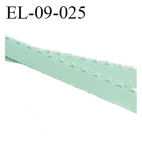élastique lingerie 9 mm couleur vert largeur 9 mm +2 mm de picot doux prix au mètre
