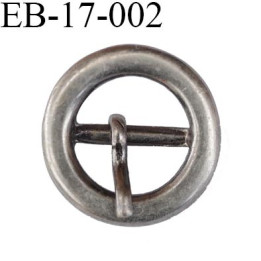 Boucle métal 11 mm couleur étain  très belle avec ardillon diamètre extérieur 17 mm passage intérieur 11 mm