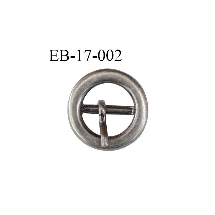 Boucle métal 11 mm couleur étain  très belle avec ardillon diamètre extérieur 17 mm passage intérieur 11 mm