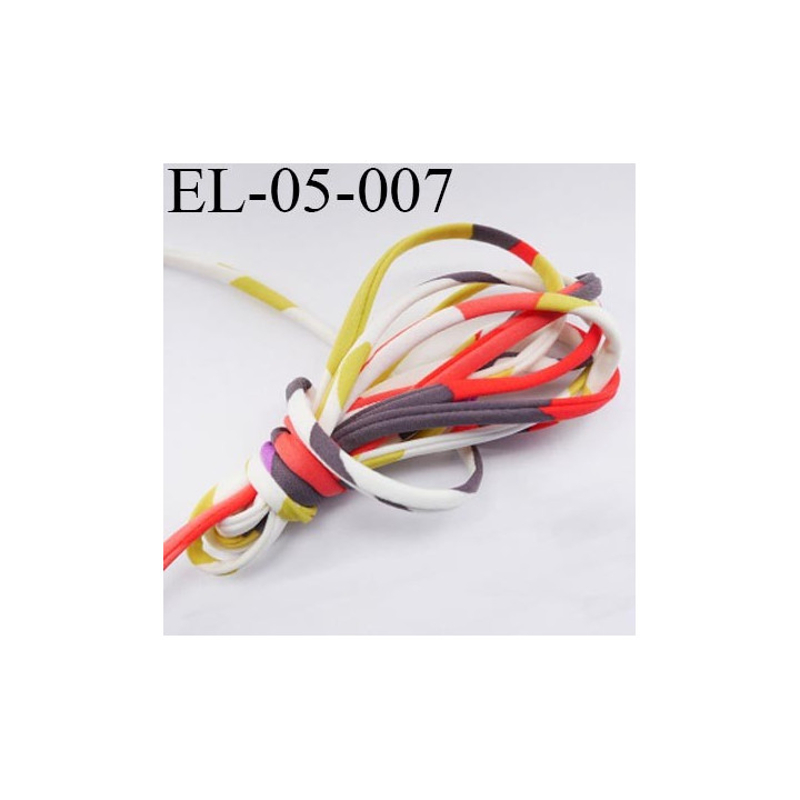 Cordon élastique 5 mm ou Cache Armature  underwire casing galon couleur multicolore lycra extensible diamètre 5 mm haut de gamme