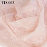 dentelle brodé couleur rose pétale très haut de gamme largeur 145 cm prix pour 10 centimètres