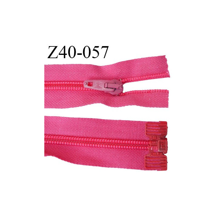 fermeture 40 cm  non séparable couleur fushia largeur 3.2 cm largeur de la glissière nylon 6.5 mm