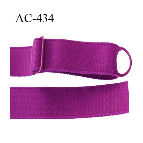 Bretelle 16 mm lingerie SG couleur pourpre brillant très haut de gamme finition avec 1 barettes + 1 anneau prix a la pièce