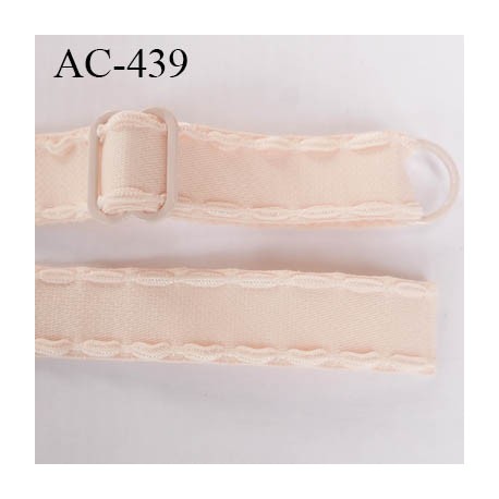 Bretelle 16 mm lingerie SG couleur chair peau brillant haut de gamme finition avec 1 barettes + 1 anneau prix a la pièce