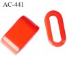 arret stop cordon 12 mm spécial lingerie en pvc couleur orange passage intérieur 9 mm par 3 mm prix a la pièce