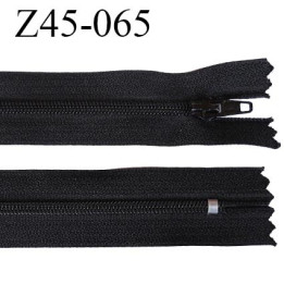 fermeture 45 cm zip   couleur noir non séparable largeur 2.5 cm largeur de la glissière 4 mm curseur métal