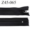 fermeture 45 cm zip couleur noir non séparable largeur 2.5 cm largeur de la glissière 4 mm curseur métal