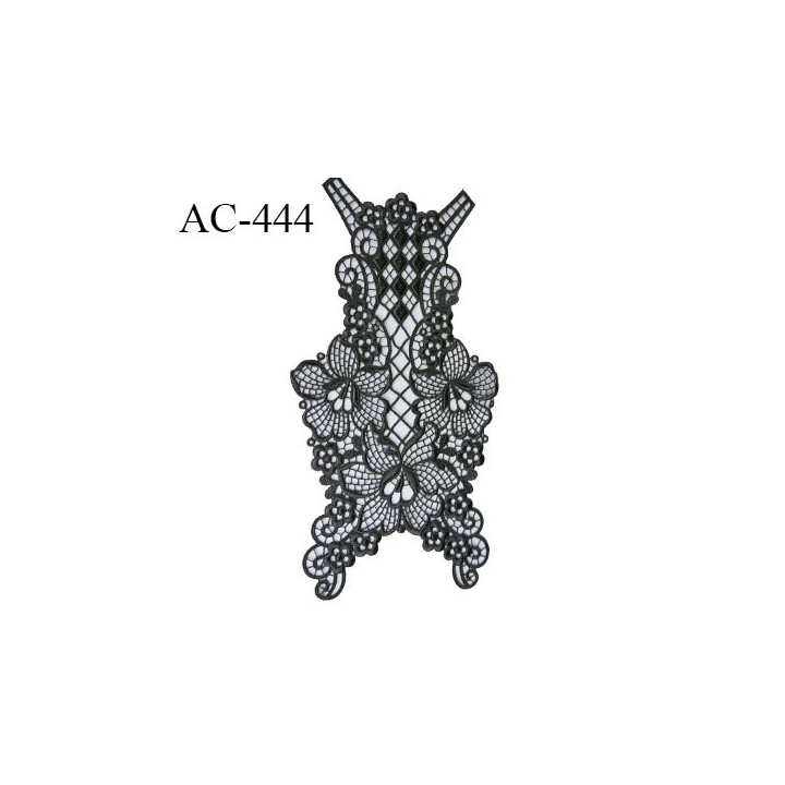 guipure 28 x 14 cm  écusson ornement dentelle crochet très haut de gamme couleur anthracite ou onyx pour lingerie et autre