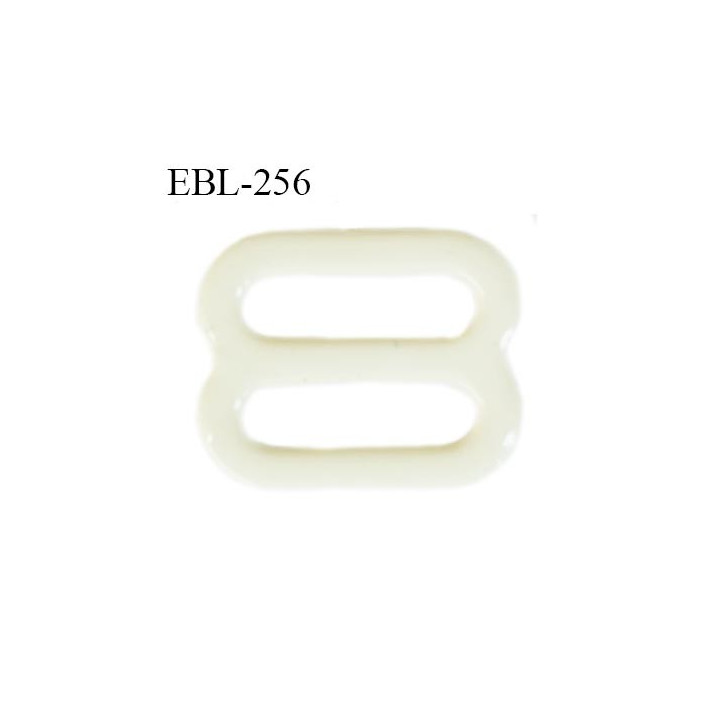 barrette réglette  8 mm de réglage de bretelle  soutien gorge en métal laqué écru brillant   largeur intérieur 8 mm