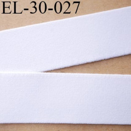 élastique 30 mm aspect velours spécial lingerie et sport très belle qualité couleur blanc doux certifié oeko tex prix au mètre