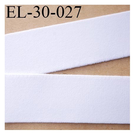 élastique 30 mm aspect velours spécial lingerie et sport très belle qualité couleur blanc doux certifié oeko tex prix au mètre