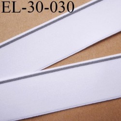 élastique 30 mm aspect velours spécial lingerie et sport très belle qualité couleur blanc et gris oeko tex prix au mètre