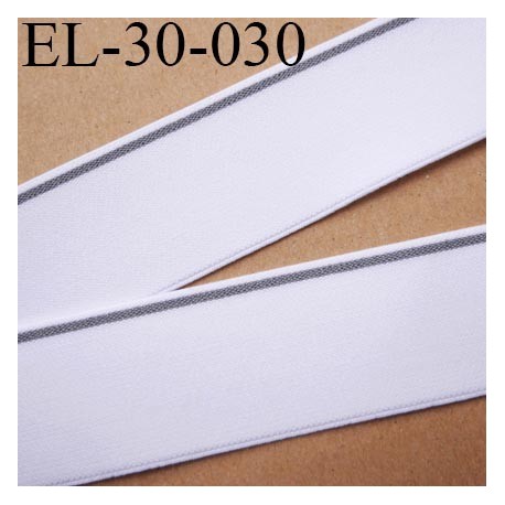 élastique 30 mm aspect velours spécial lingerie et sport très belle qualité couleur blanc et gris oeko tex prix au mètre