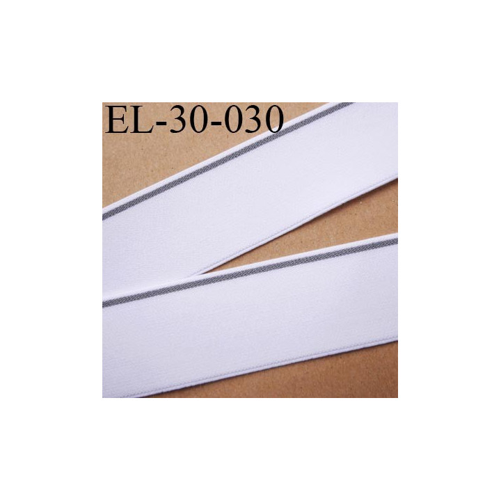 élastique 30 mm aspect velours spécial lingerie et sport très belle qualité couleur blanc et gris  oeko tex prix au mètre