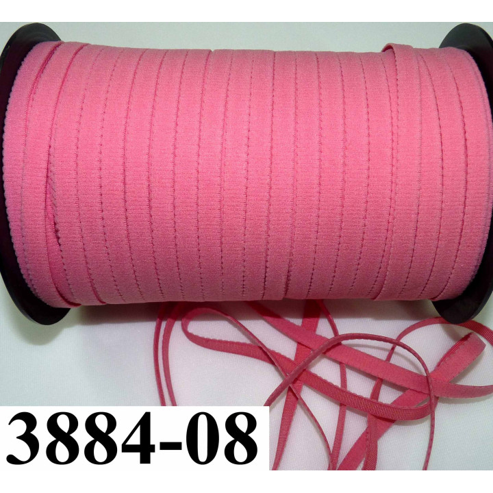 élastique plat largeur 8 mm couleur rose corail  prix pour 1 mètre de longueur