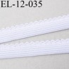 élastique picot 12 mm couleur blanc largeur de bande 10 mm largeur de boucle 2 mm prix au mètre