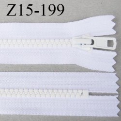 fermeture YKK 15 cm non séparable largeur 33 mm glissière moulé 6.6 mm couleur blanc longueur 15 cm