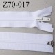 fermeture YKK zip 70 cm séparable largeur 30 mm largeur de la glissière nylon 4.2 mm couleur blanc YKK longueur 70 cm