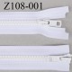 Z108-001 fermeture YKK 108 cm double curseur séparable largeur 33 mm largeur de la glissière moulé 6.6 mm couleur blanc YKK