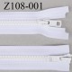 Z108-001  fermeture YKK 108 cm double curseur séparable largeur 33 mm largeur de la  glissière moulé 6.6 mm couleur blanc YKK