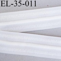 élastique 35 mm plat fronceur ou à smock souple couleur naturel avec cordon intérieur 5 mm blanc largeur 35 mm prix au mètre