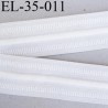 élastique 35 mm plat fronceur ou à smock souple couleur blanc avec cordon intérieur 5 mm noir largeur 35 mm prix au mètre