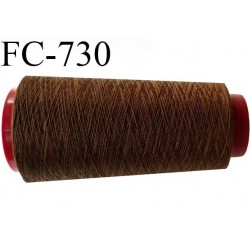 Cone de fil 2000 mètres polyester fil n° 80 couleur marron longueur 2000 mètres bobiné en France