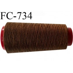 Cone de fil 2000 m polyester fil n° 50 couleur marron clair longueur 2000 mètres bobiné en France