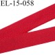Elastique 15 mm plat souple couleur rouge agréable au touché largeur 15 mm prix au mètre