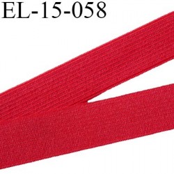 Elastique 15 mm plat souple couleur rouge agréable au toucher largeur 15 mm prix au mètre